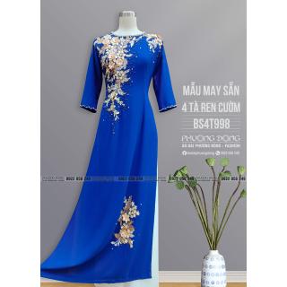 Áo Dài Bà Sui 2 Lớp 4 Tà Kết Cườm Pha Lê BS4T998